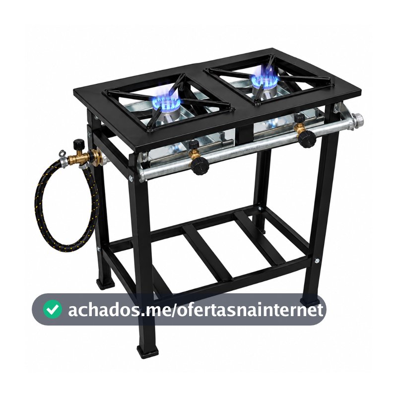 Fogão Industrial Standard Fogareiro Alta Pressão 2 Bocas Super Reforçado Queimador Caulim Oferta