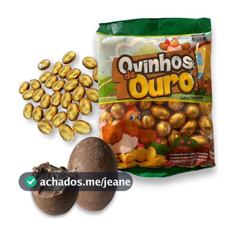 Chocolate Ao Leite Ovinhos De Ouro 1 Pacote 340g Com Aproximadamente 50 Unidades
