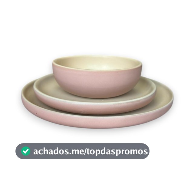 Aparelho de Jantar Rose com Marfim Rústico Cerâmica 12-18 Peças