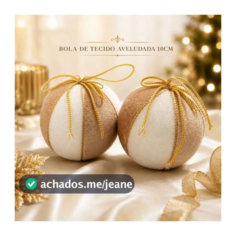Kit Bolas De Natal 10cm Em Tecido Aveludado Elegante Linha Premium Decoração Sofisticada Luxo