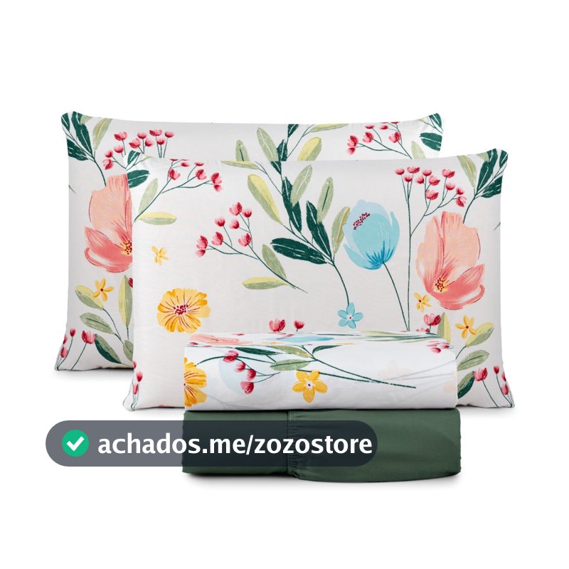 Jogo de Lençol Casal Padrão 200 Fios Cama Box 04 Peças com Elástico