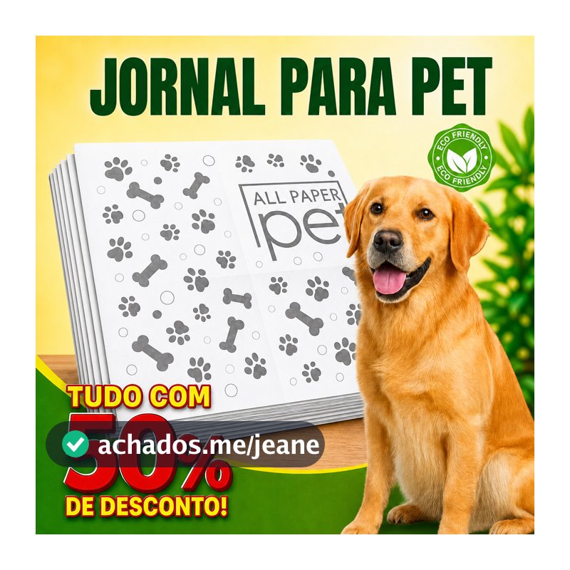 Jornal Pet Higiênico 50/100/150/200 Folhas Biodegradável Atóxico Não Mancha Treinamento Xixi Filhote