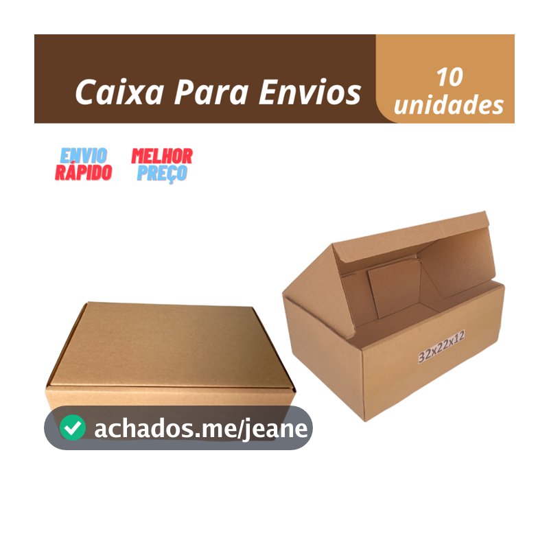 10 Caixas 32x22x12 De Papelão  Para Envios Correios, Pac, Sedex e Marketplaces Grande e Resistente