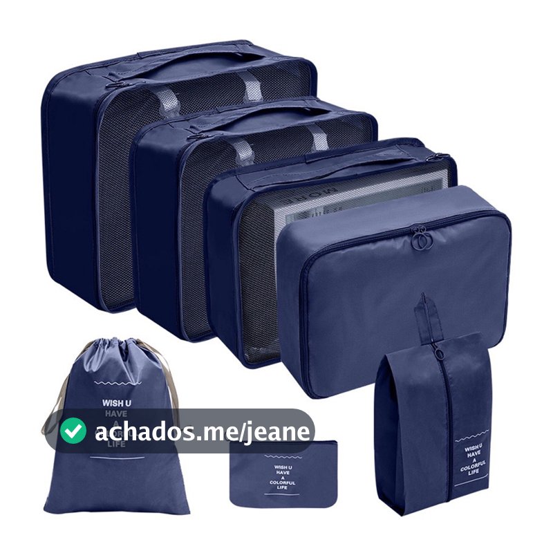 Kit 6-7 Pecas Bolsa Organizadoras Para Mala Roupas Bagagem Viagem