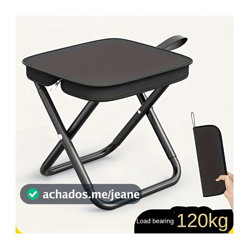 Banqueta Banquinho Dobrável Alumínio Camping C/ Bolsa Ziper