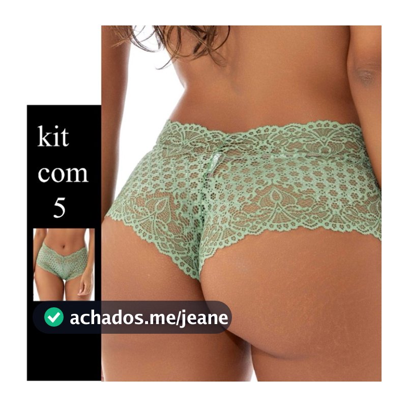 kit 5 calcinha feminina shortinho fio dental calcinhas com renda sexy