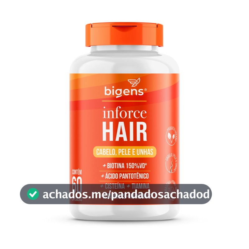 Inforce Hair ® Auxilia Cabelo, Pele E Unhas, 60 Caps, Bigens