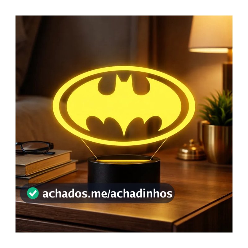 Luminária Led 3D Batman Coringa Herói 2 Multicores