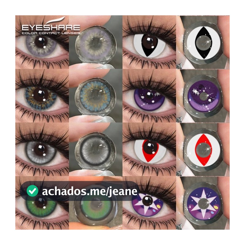 Eyeshare 1 Par De Lentes De Contato Coloridas , Cor Suave Para Uso Anual , Maquiagem Diária Ou De Cosméticos De Hallowee