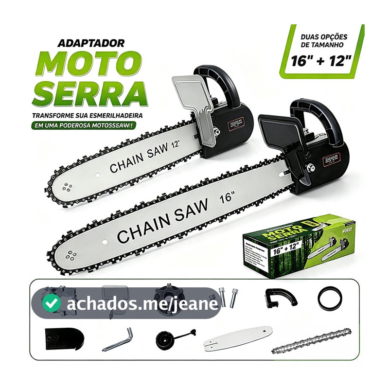 Adaptador Motosserra Para Esmerilhadeira - 12 e 16 pol,Ferramentas Corte de madeira M10
