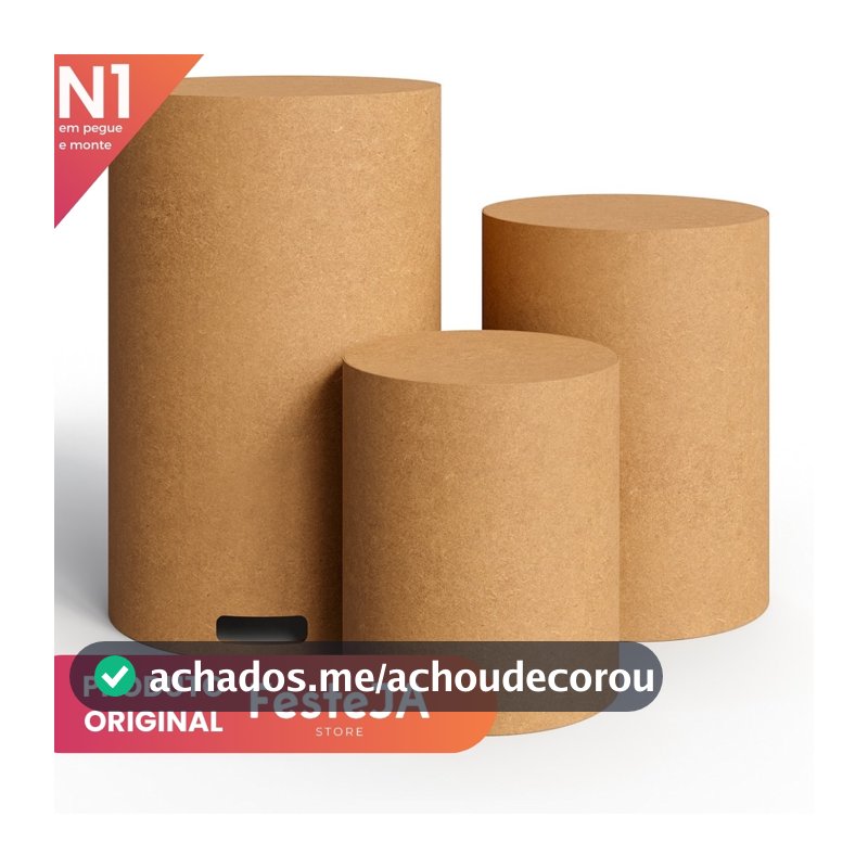 Cilindros MDF Cru Decoração Festa Cenário Aniversário Eventos Casamento Pegue e Monte