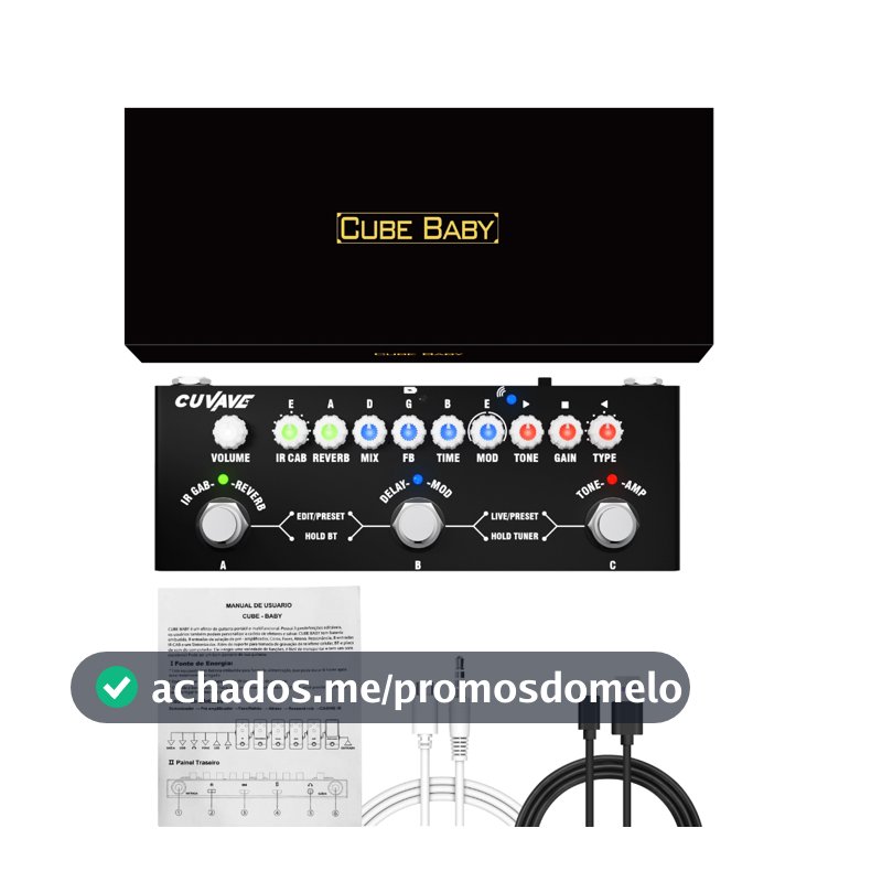 Cuvave Cube BEBÉ Portátil Multi Efeitos Pedal Para Guitarra Acústica Elétrica Gravação Interface Áudio Função Cuvave