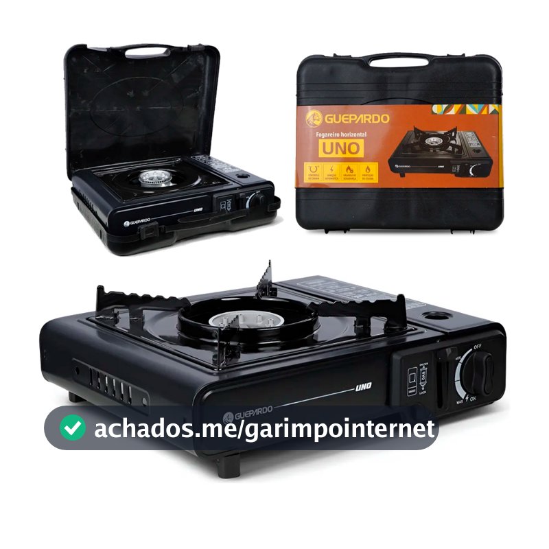 Fogareiro Frontier Única Uno Portátil Para Cozinha Camping e Lazer Azul ou Preto - Nautika Guepardo