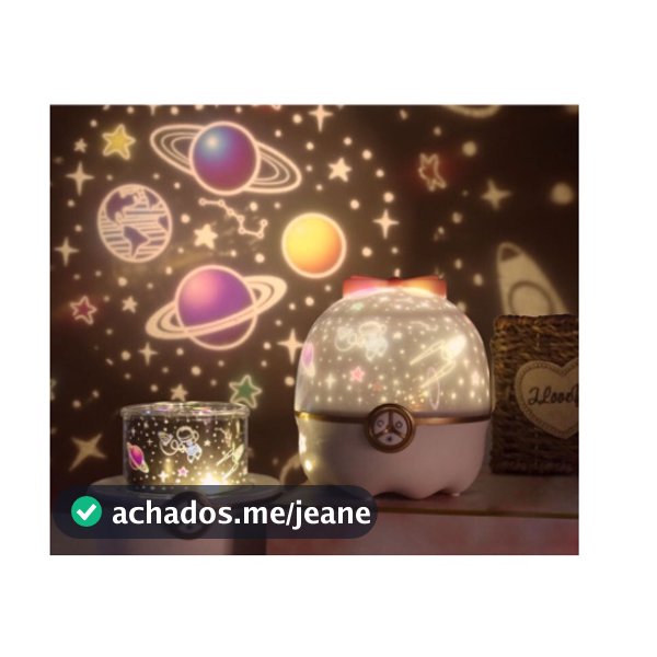 Abajur Gira Projetor 360 Estrelas Galáxia 12 Cards Estrelas Oceano Infantil Espaço Dream