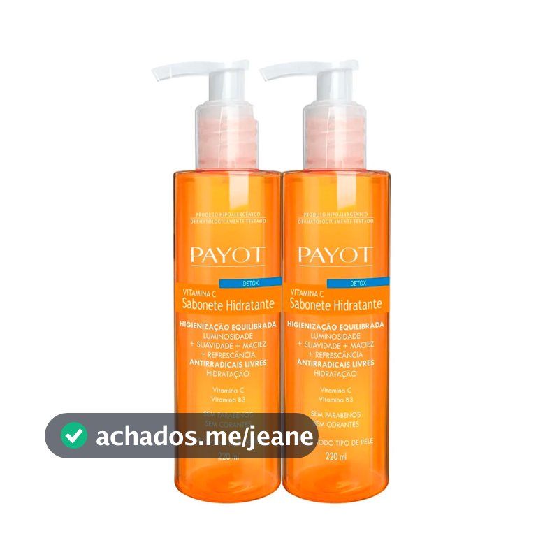 Kit Sabonete Líquido Payot Detox Vitamina C 220ml - 2 Unidades