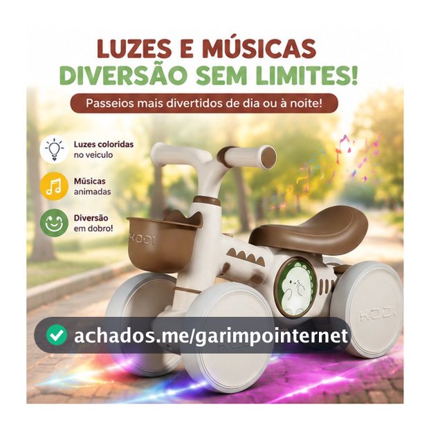 Carrinho Infantil Bebê Menino Menina com Luz Música Equilíbrio Brinquedo Presente Criativo P25