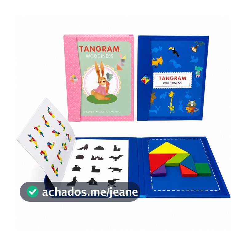 Tangram 3D Montessori Jogo de Encaixe e Inteligência para Crianças