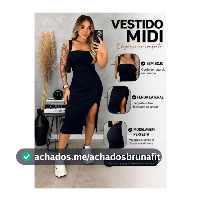 Kit 2 Vestido Feminino Tomara que Caia com Fenda Lateral Premium