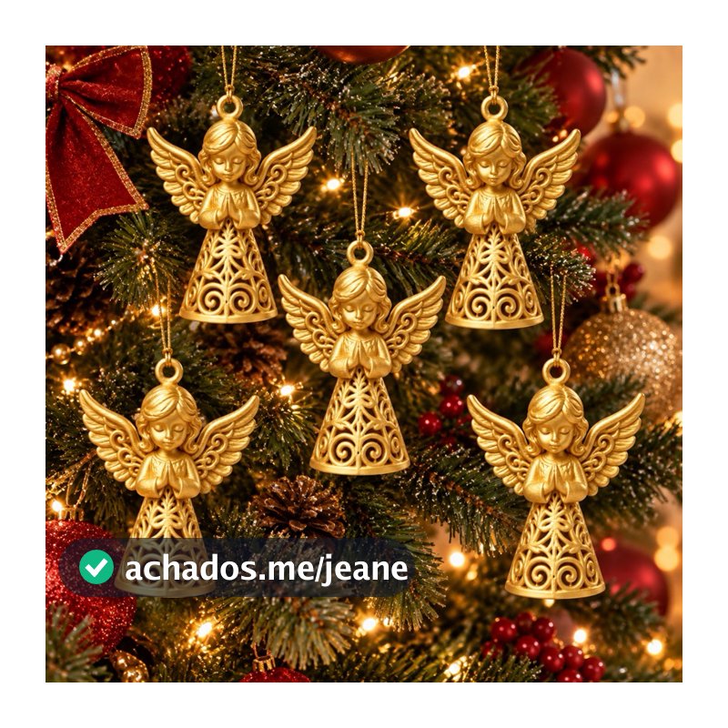 kit 10 Anjinhos decoração 3D Árvore de Natal Anjo Presépio Decoração natalina Casa