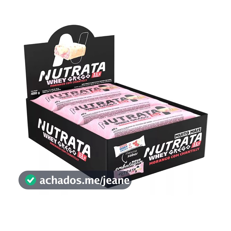 Whey Grego Bar Barra de proteína - Caixa c/ 12 barrinhas - Nutrata