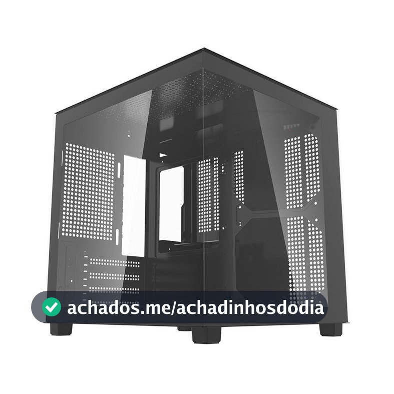 Gabinete Gamer Aquário Aigo Apollo A275, Mini-Tower, Lateral de Vidro, Preto, AC-A275-B-HQ1