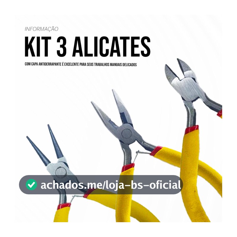 Kit Jogo de Alicates p/ Corte Eletrônico Artesanato & Bijuterias