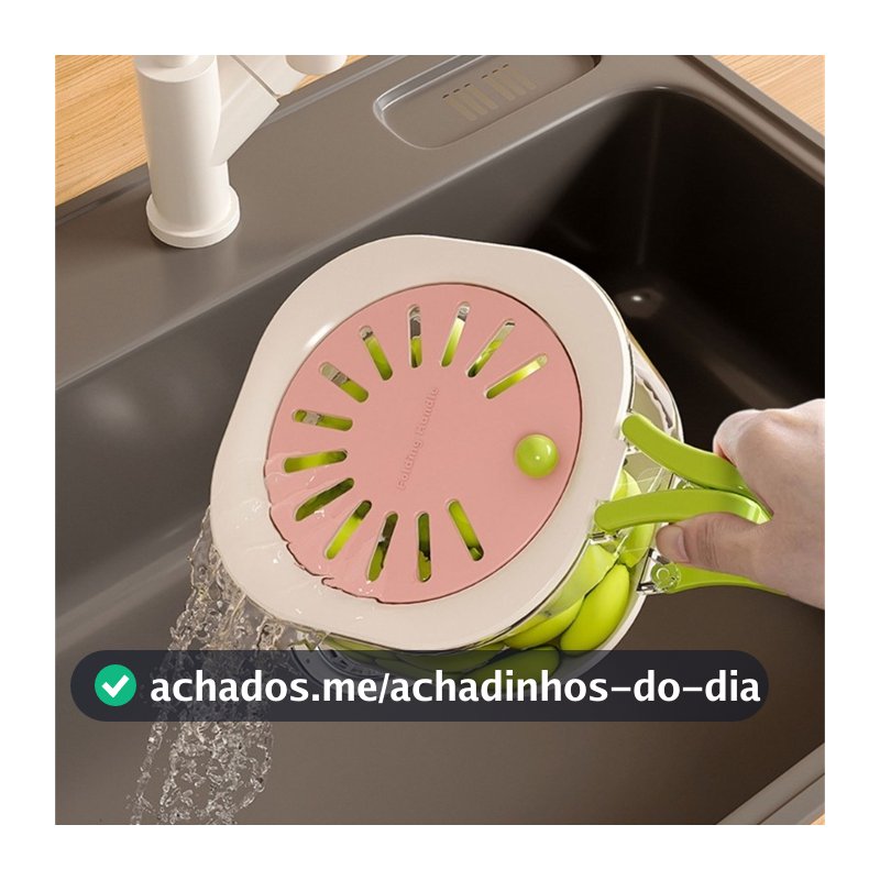 Cesto Escorredor Tigela para Lavar Frutas e Vegetais com Escorredor de Frutas