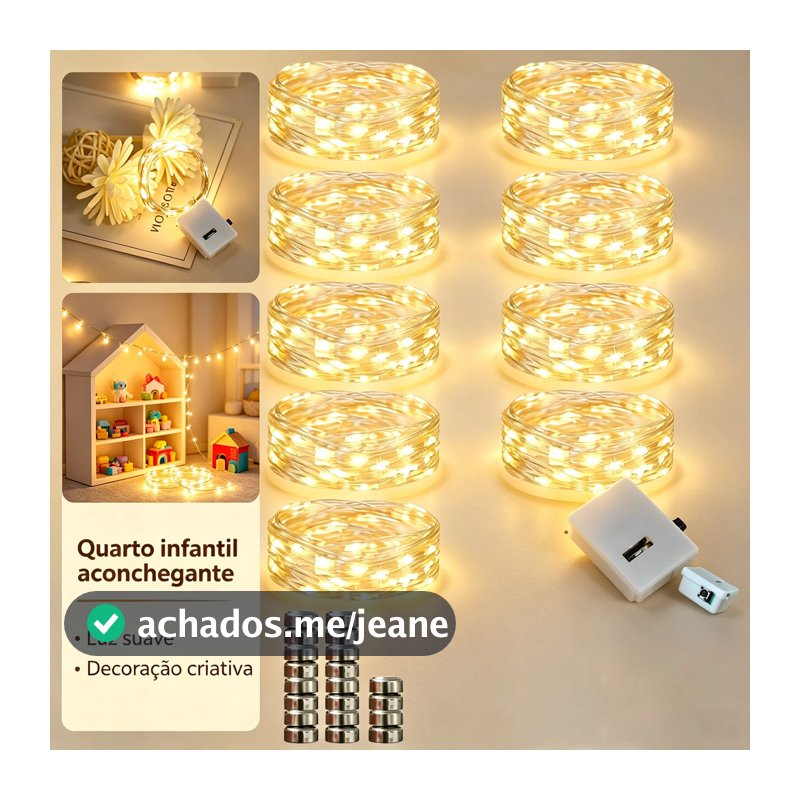 30 Fio Luzes De Fada Led 2 Metros Para Festa Em Casa De Casamento Decoração De Natal Casa e Decoração Iluminação