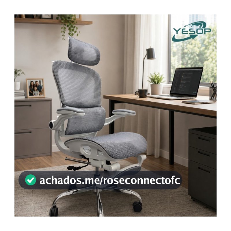 YESOP Cadeira Ergonômica Escritório Gamer Estudo Assento Zero Gravity Capacidade 150kg Cor Branco