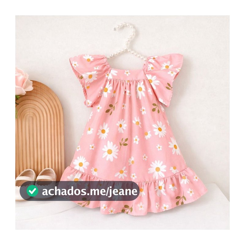 Vestido Infantil Princesinha Estampado Tecido Rodadinho com Manguinha