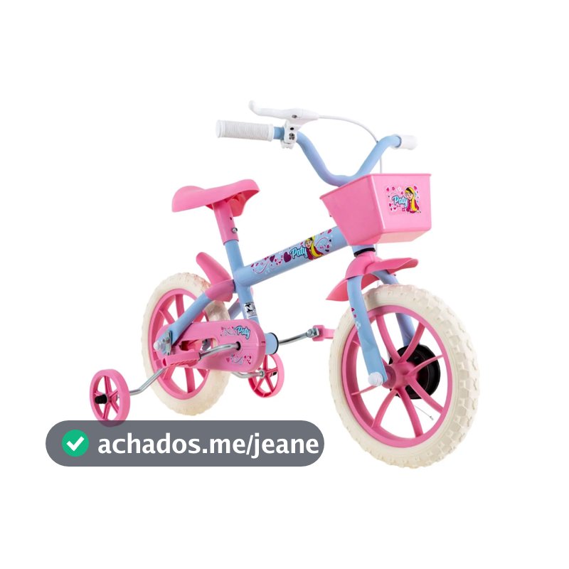 Bicicleta Infantil Aro 12 Verden Bikes Paty - Azul Bebê e Rosa com Rodinhas