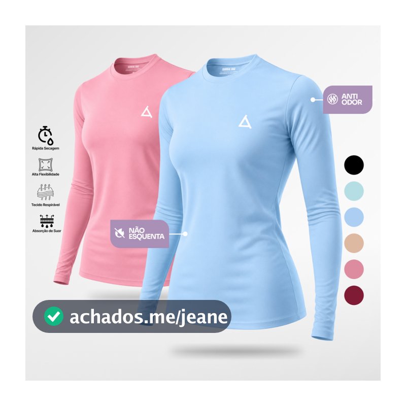 KIT 2 ou 1 Camiseta Térmica Feminina Segunda Pele Academia Dry Fit Blusa Slim Caminhada Treino