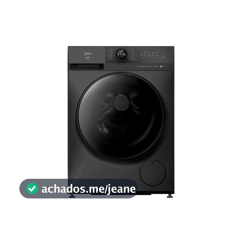 Lavadora de Roupas Midea Slim 11kg HealthGuard Smart Inverter Água Fria e Quente Titanium