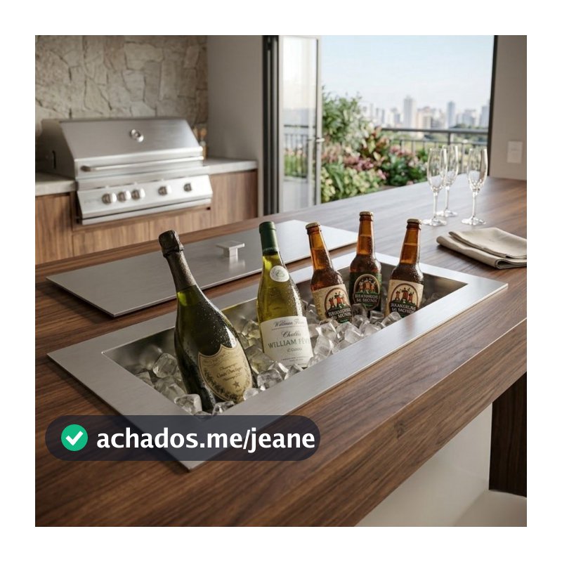 Champanheira Porta Bebidas Inox Tamanho Embutir 60x25x20 cm Ecosul