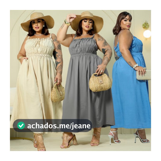 Vestido feminino Plus Size Midi Elastex Frente e Costas e Alça Regulável Rodado