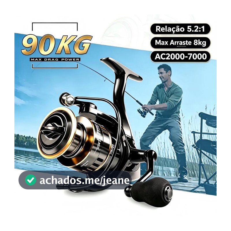 Kit Vara Lure Carbono Spinning Molinete AC2000 ou Carretilha Baitcasting Mão Direita/Esquerda