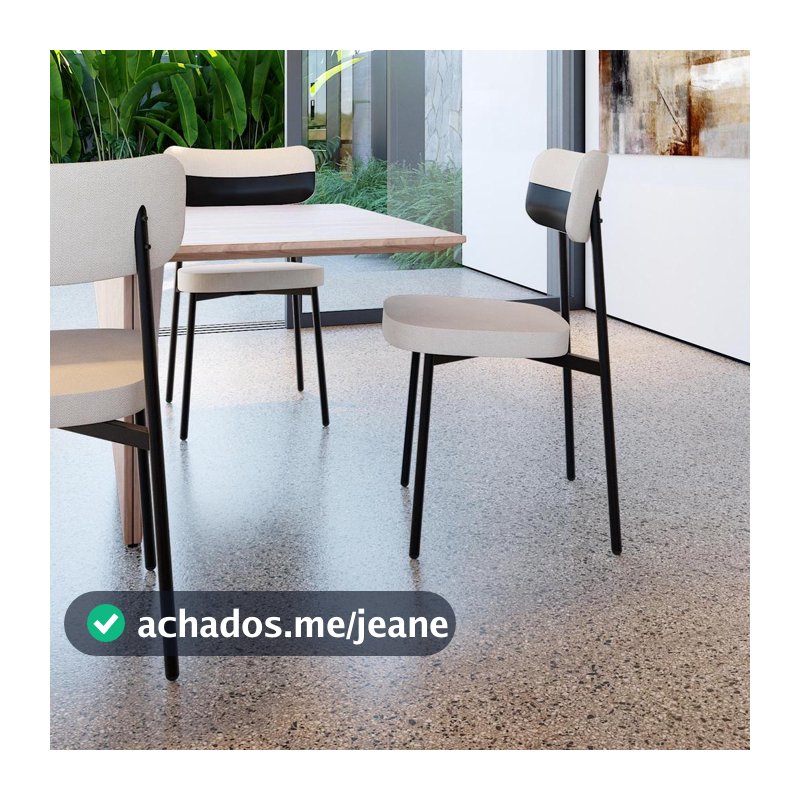 Conjunto 6 Cadeiras de Jantar Tecido Mesclado Alloa Est.Preta