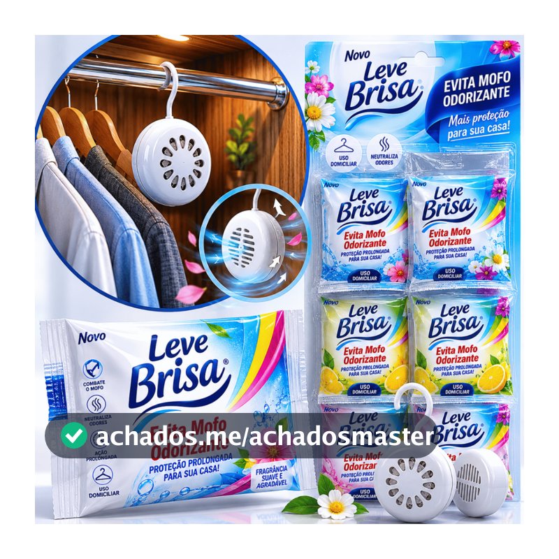 Evita Mofo Odorizante Leve Brisa Kit Promocional Anti Mofo Fungos Guarda-Roupa Gavetas