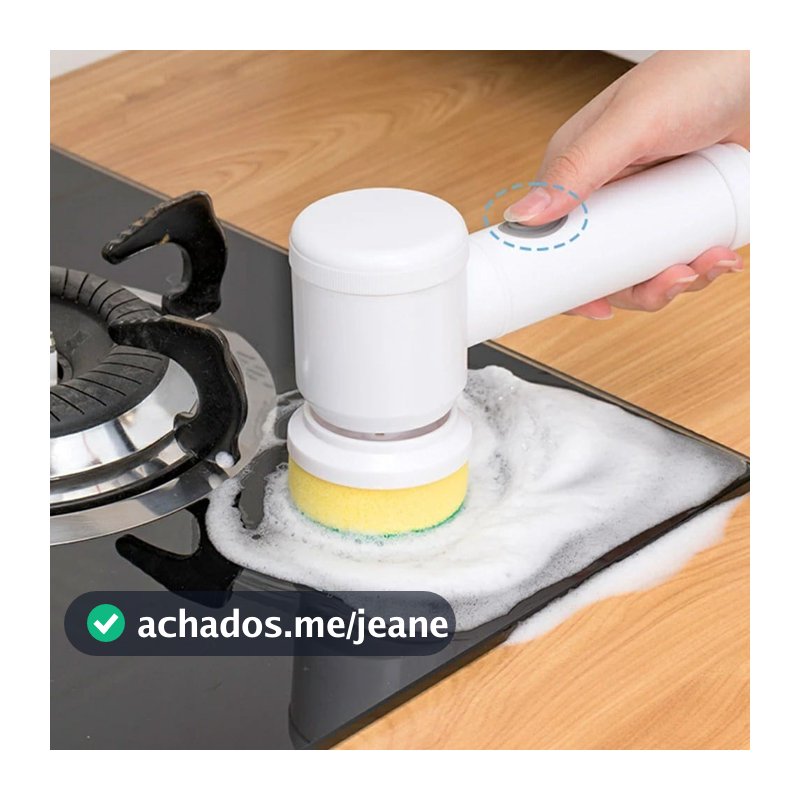Escova Elétrica de Limpeza 5 em 1 Sem Fio Escova Elétrica de Limpeza 5 em 1 Sem Fio - Limpador Multiuso Prático para Cozinha e Banheiro