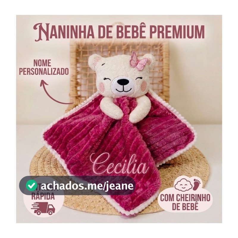 Naninha Personalizada com Nome Ursinho