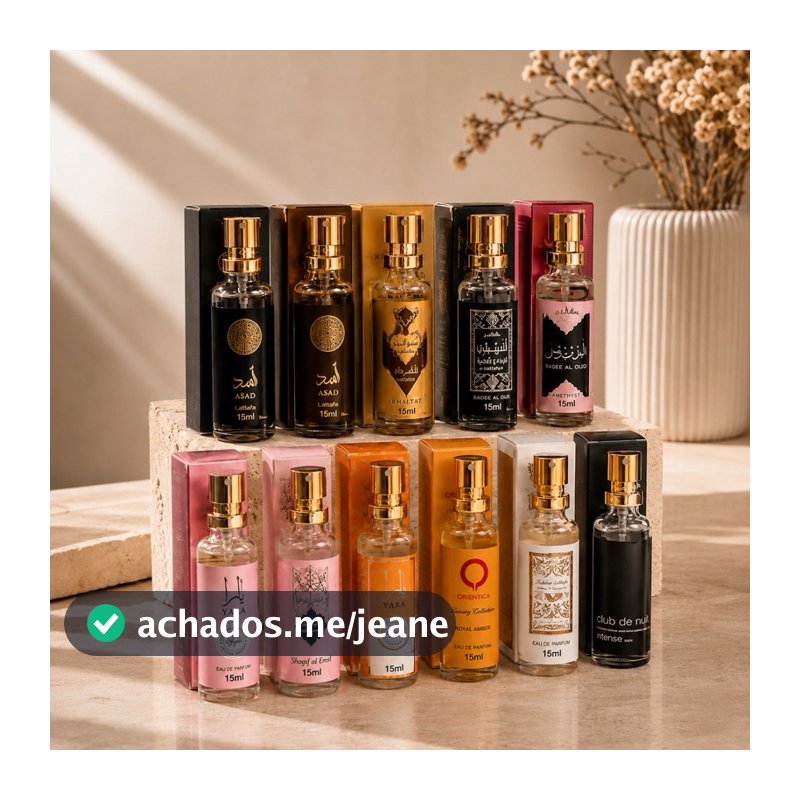 Kit 10 Mini Perfumes Feminino e Masculino 15ml Fragrâncias Variadas Portáteis