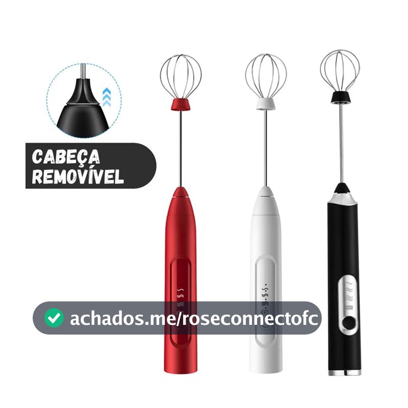 Misturador Elétrico 2 em 1 Espumador de Leite USB Recarregável Batedor Café Ovos