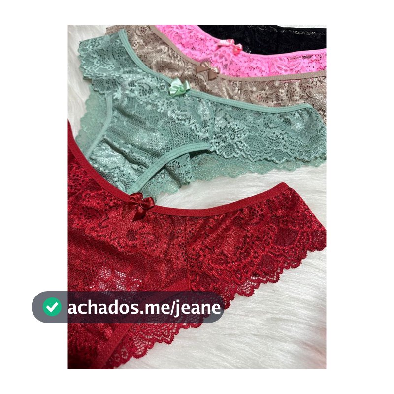 Kit 5 Calcinhas Renda Fio  Renda macia com Forro interno Algodão Lingerie Feminina Sensual Poliamida