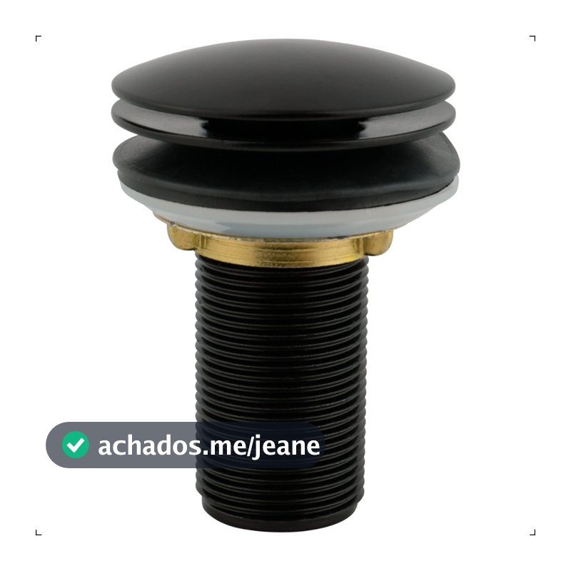Valvula Click 7/8 Metal Inox Para Cuba Pia Banheiro Lavatorio Lavabo Preto Fosco Black Matte