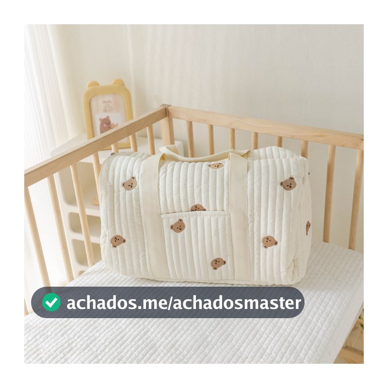 Bolsa de Mão Mãe e Criança Grande Capacidade - Bolsa de Ombro Mão Bordada Urso Fofo (Mãe e Filho),Ideal Para Dia a Dia