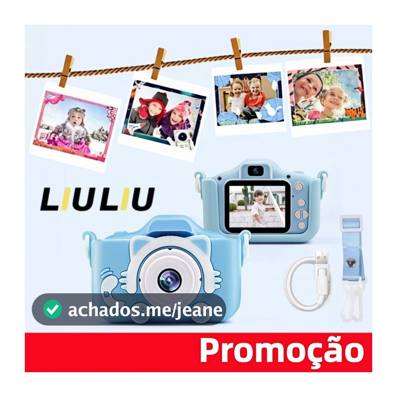 Câmera digital infantil anti-queda com jogos integrados, leve para passeios e registrar momentos da família