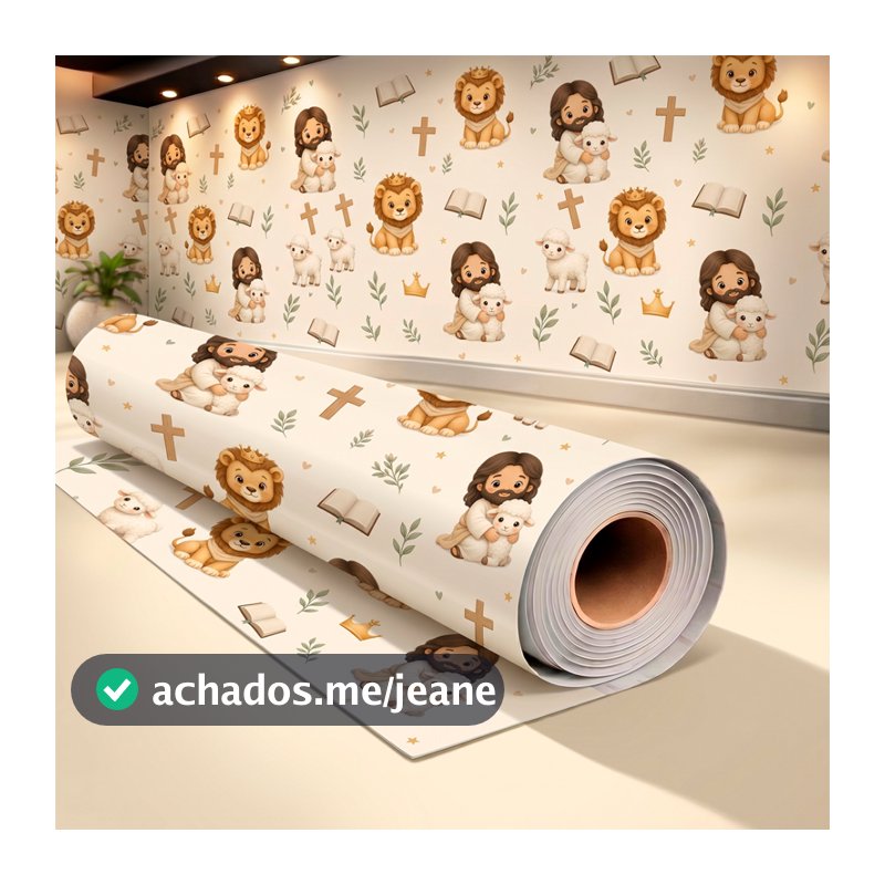 Papel de Parede Infantil Cristão Gospel Jesus Leão de Judá Quarto Criança Bebe Adesivo