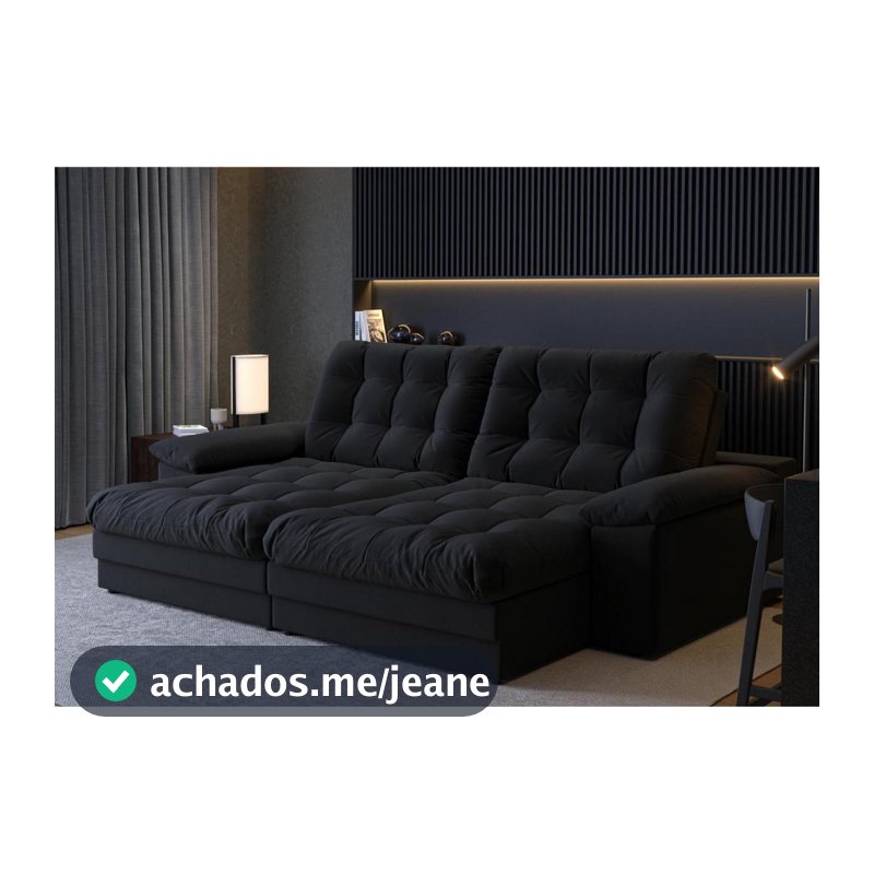 Sofá Retrátil Reclinável 3 Lugares Suede 2,10m Houston