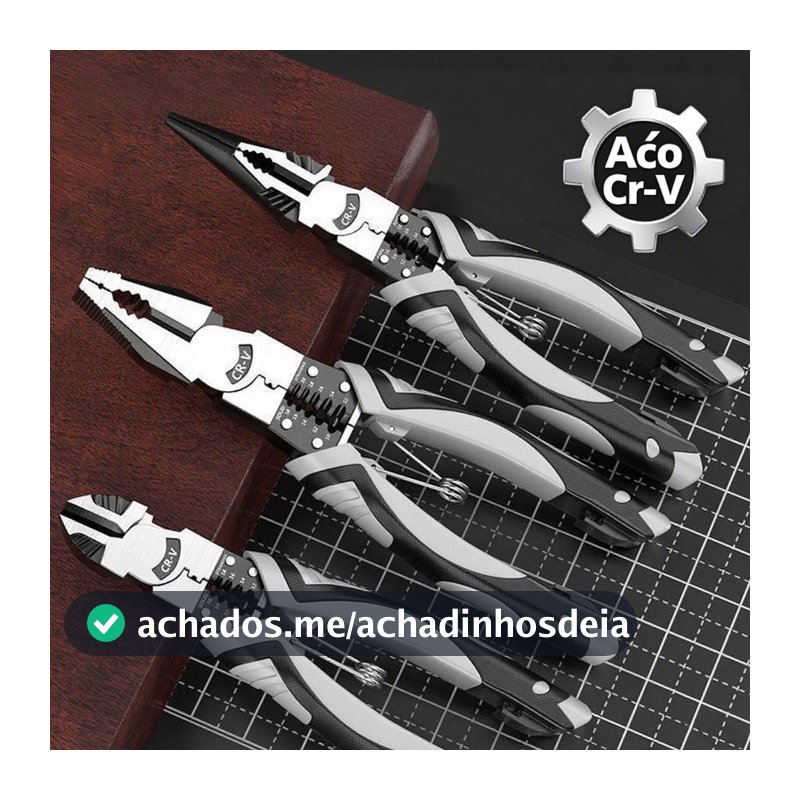 Alicates Profissionais Cr-V Eletricista – Corte Descascar e Crimpar Fios | Ferramentas DIY F18