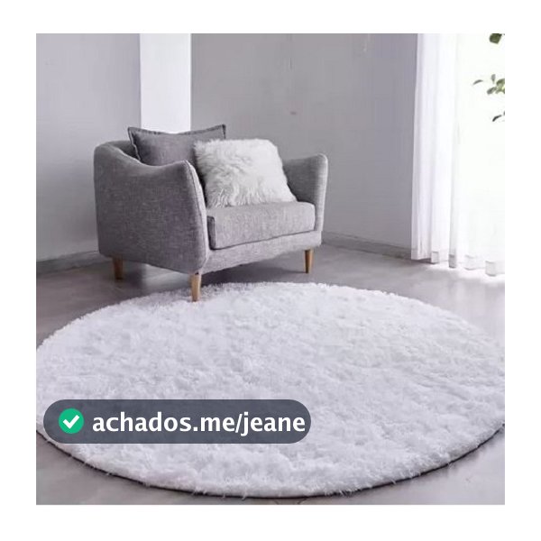 Tapete Redondo Decorativo Sala Quarto Felpudo Peludo Grande 2,00 m